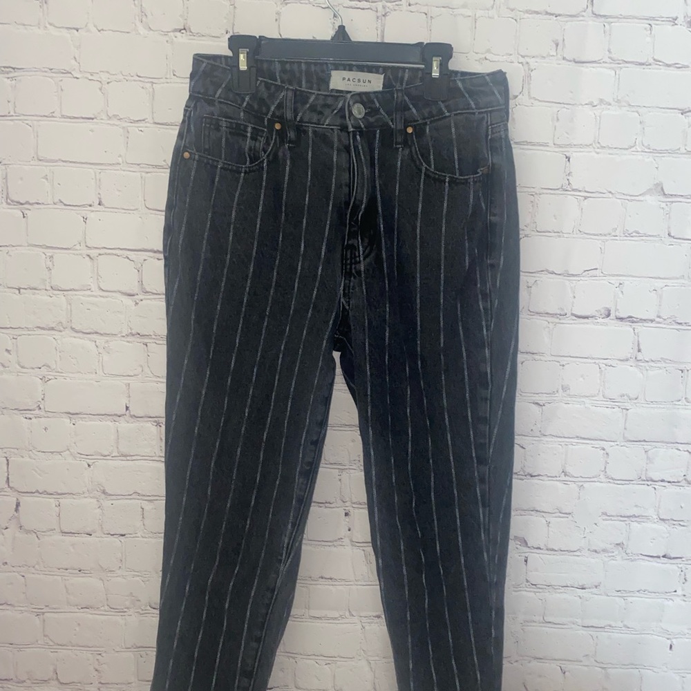 Pacsun Black Striped Mom Jeans